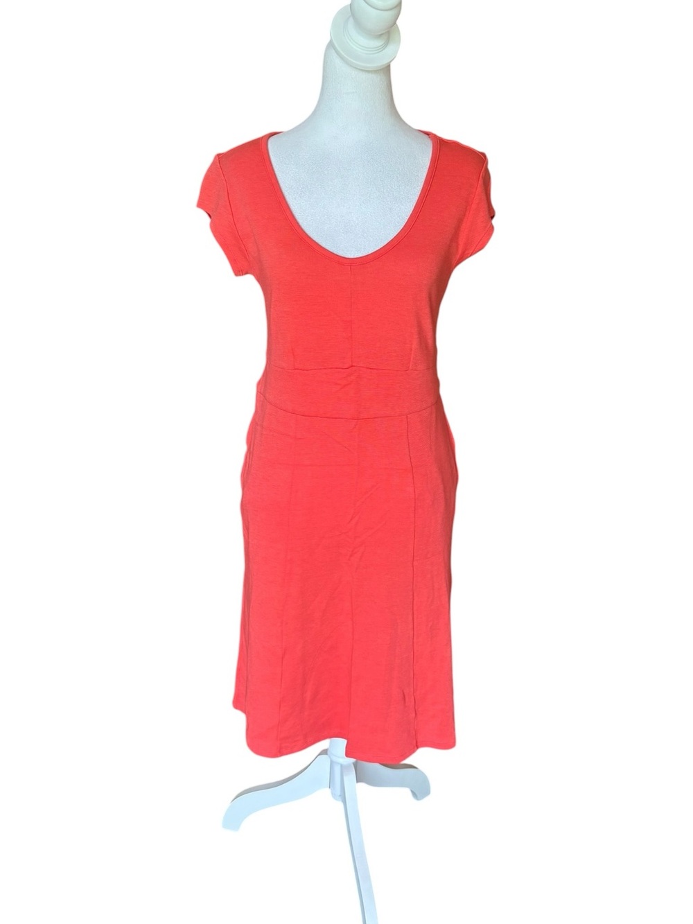 TOAD CO Tencel Cotton Coral Flexcel Cap Sleeve Knit Dress Womens Medium